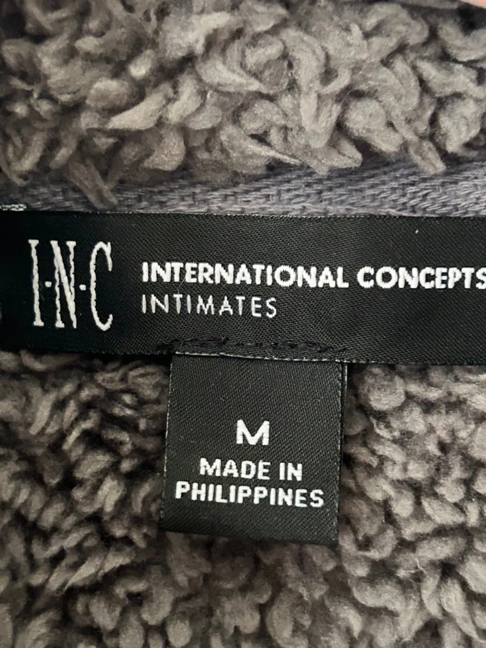 INC International Concepts Intimates Gray Sherpa Fleece Lounge Jacket